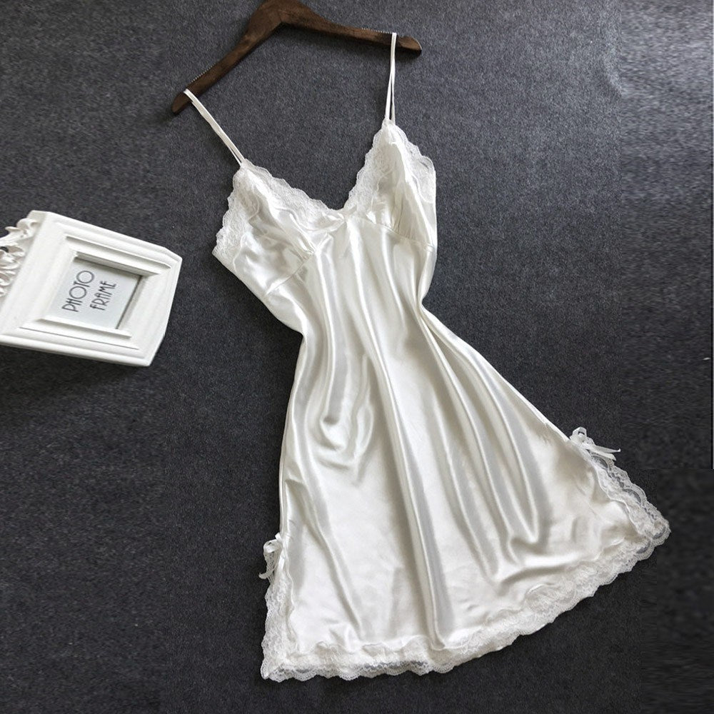 Lingerie Dress with Lace and Spaghetti Straps in 6 Colors M-XXL