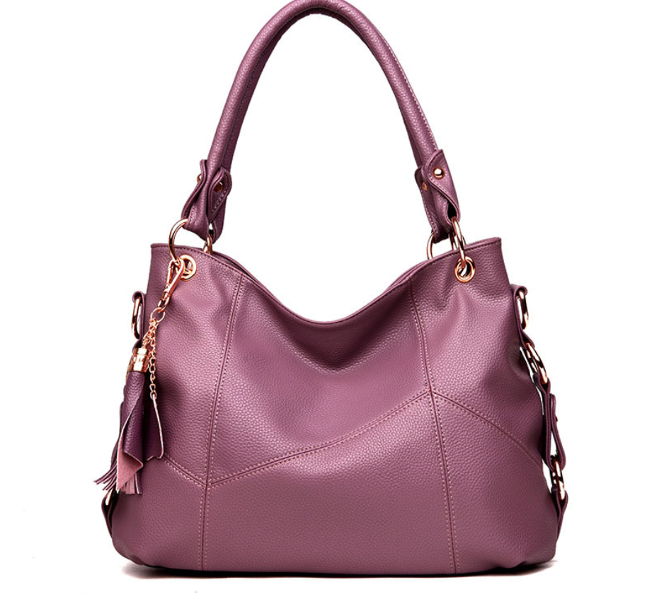 Hand Shoulder Bag with Decorative Tassels
