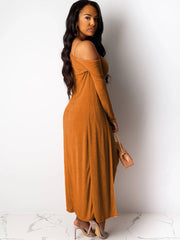 Two Piece Long Sleeve Coat Spaghetti Strap Dress