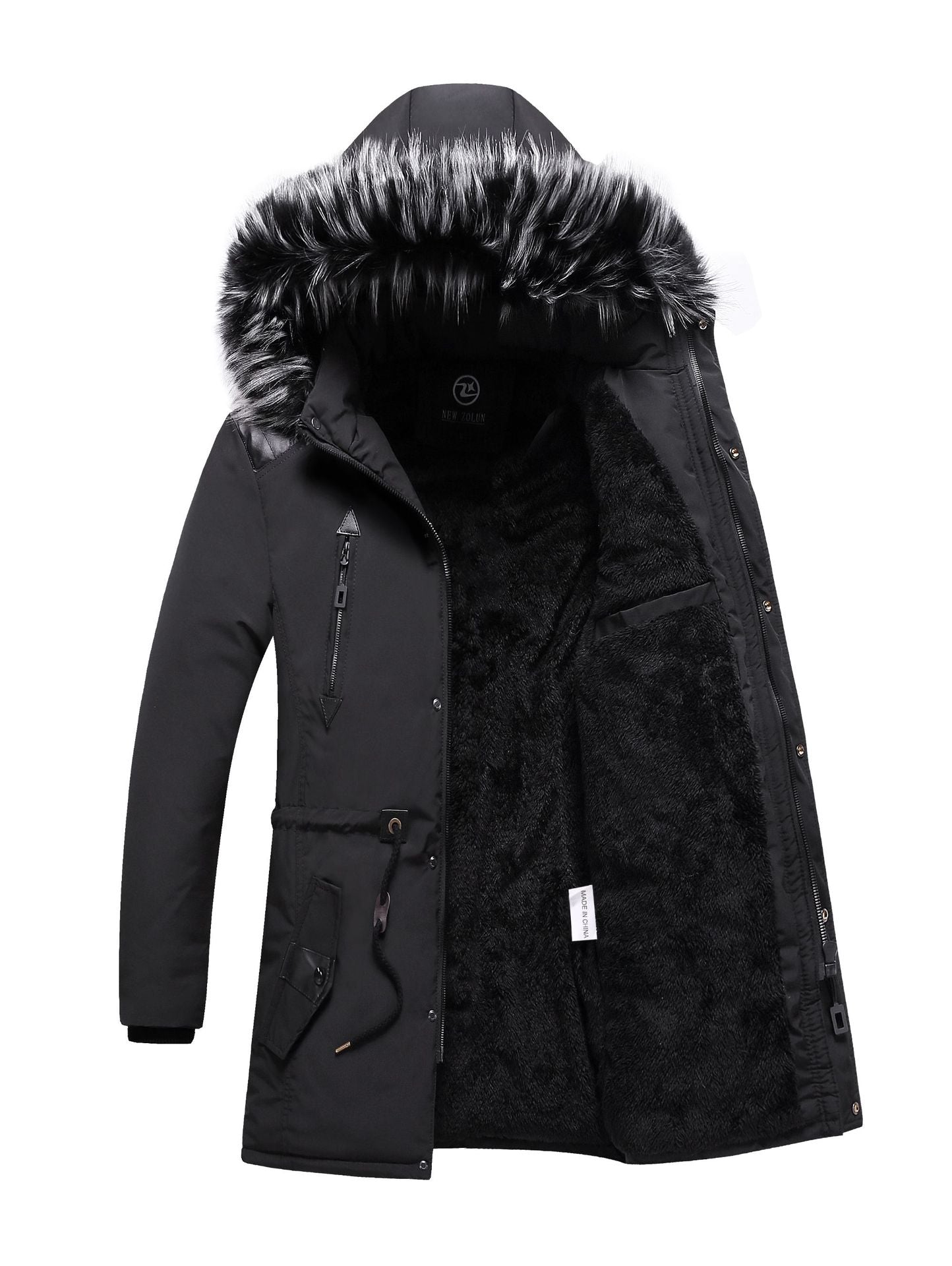 Men's Hooded Mid-Length Winter Coat in 3 Colors L-3XL
