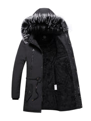 Men's Hooded Mid-Length Winter Coat in 3 Colors L-3XL