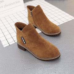 Stiefeletten mit niedrigem Absatz und Reißverschluss in 4 Farben