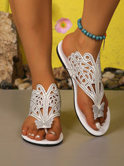 Butterfly Rhinestone Beach Flip Flops