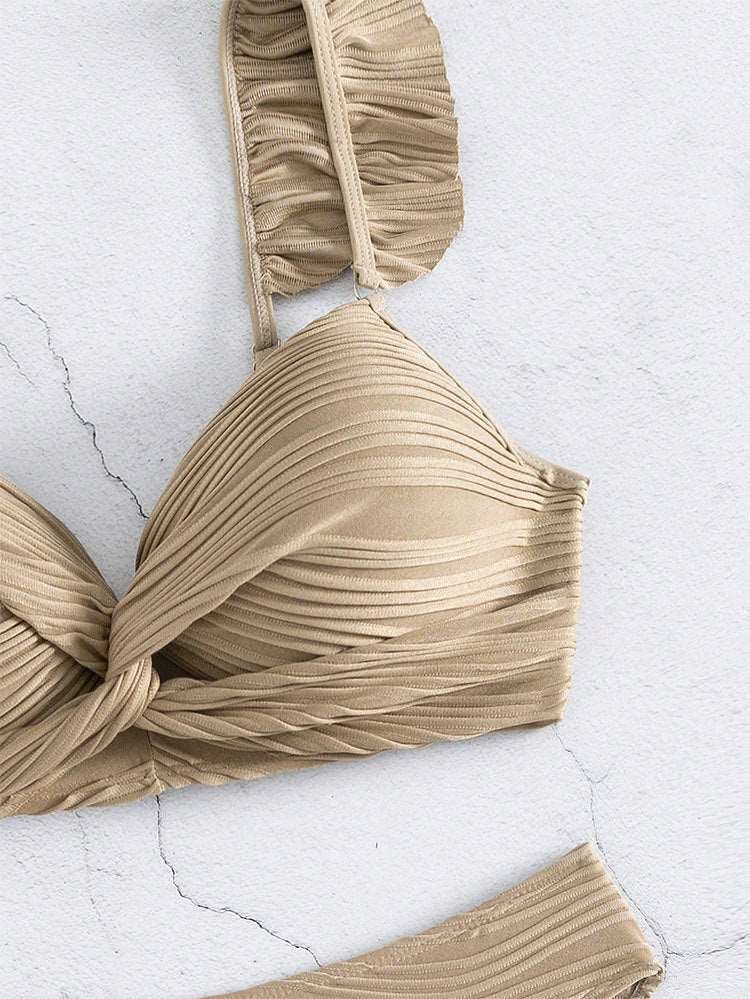 Solid Color Ruffled Bikini in 2 Colors S-XL
