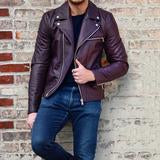 Men's PU Leather Zippered Jacket in 2 Colors S-3XL