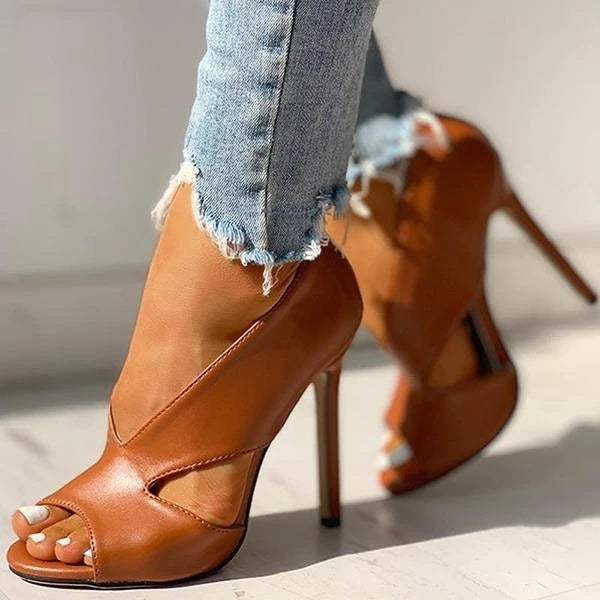 High Heel Open Toe Stilettos in 2 Colors