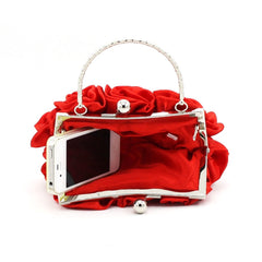 Silk Rose Clutch Hand Bag