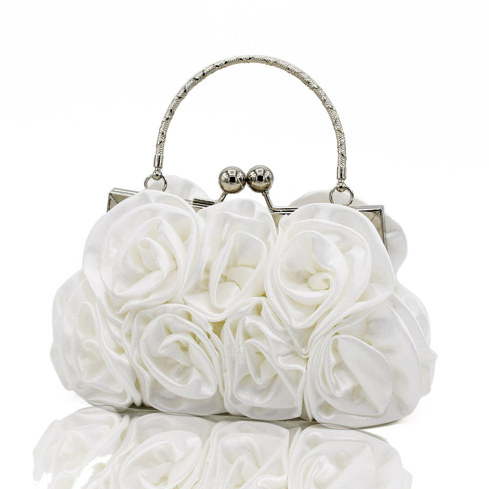 Silk Rose Clutch Hand Bag