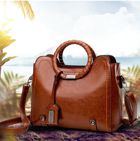 Oil Wax Leather Hand Messenger Bag in 3 Colors