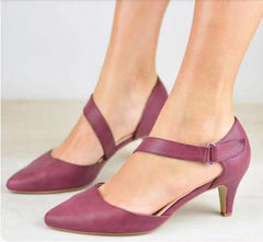 Pointed Toe Cross Strap Shoes with Short Stiletto Heel in 5 Colors