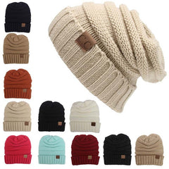 Solid Colour Knit Slouch Toque