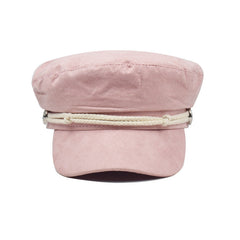Casquette en velours de daim avec bord et dessus plat en 3 couleurs