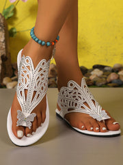 Butterfly Rhinestone Beach Flip Flops