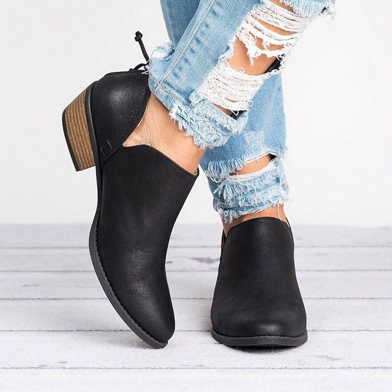 Low Heel Ankle Boots in 3 Colors