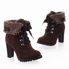 High Heel Suede Ankle Boots in 4 Colors