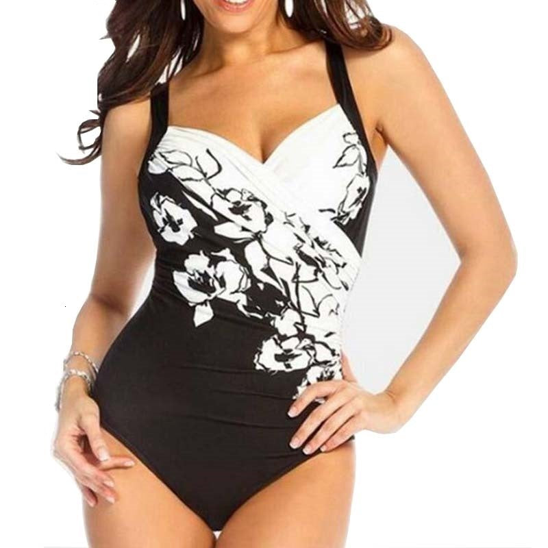 One Piece Floral Swimsuit S-5XL