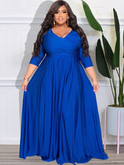 Bracelet Sleeve V Neck Bodycon Maxi Dress