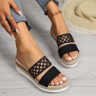 Wedge Sandals with Braided Strap