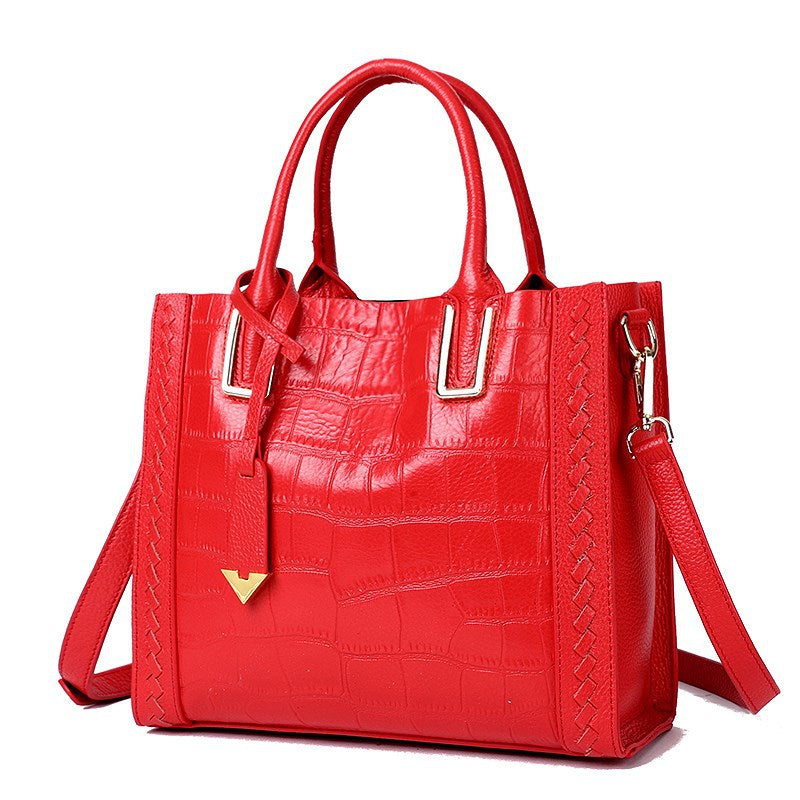 Leather Crocodile Pattern Handbag in 6 Colors