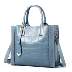 Leather Crocodile Pattern Handbag in 6 Colors