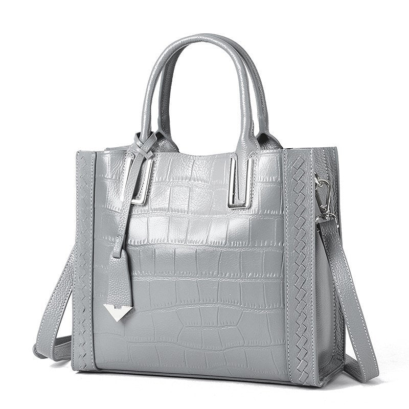 Leather Crocodile Pattern Handbag in 6 Colors