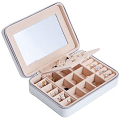 Leather Jewelry Box with Mirror in 4 Colors