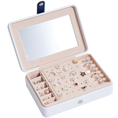 Leather Jewelry Box with Mirror in 4 Colors