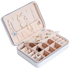 Leather Jewelry Box with Mirror in 4 Colors