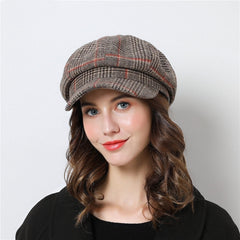 Plaid Woolen Beanie Cap in 3 Colors