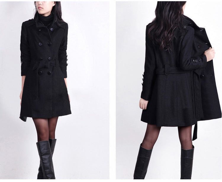Mid-Length Woolen Coat in 2 Colors M-4XL