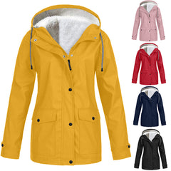 Fleece-Lined Hooded Zippered Jacket in 12 Colors S-5XL