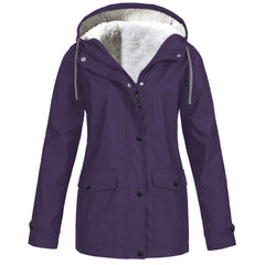 Fleece-Lined Hooded Zippered Jacket in 12 Colors S-5XL