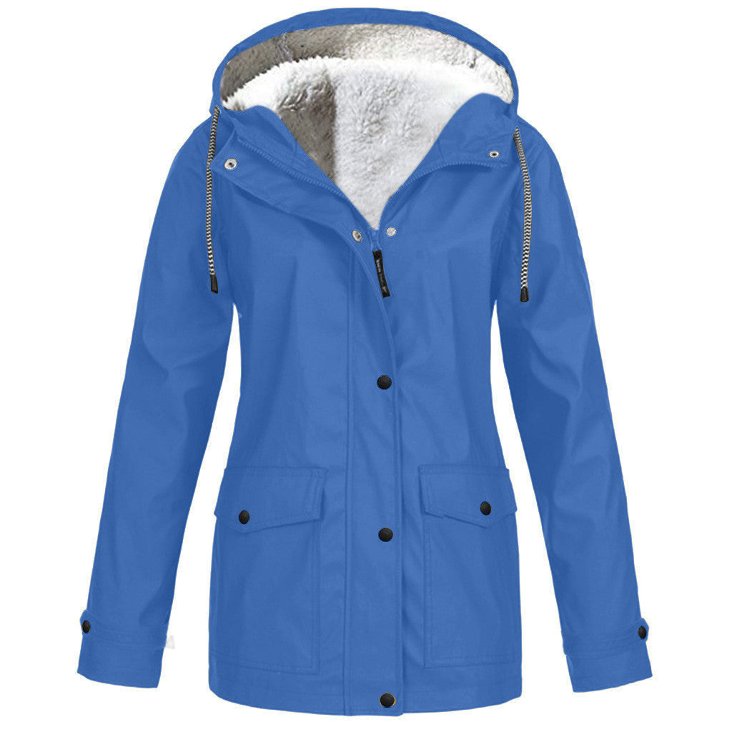 Fleece-Lined Hooded Zippered Jacket in 12 Colors S-5XL