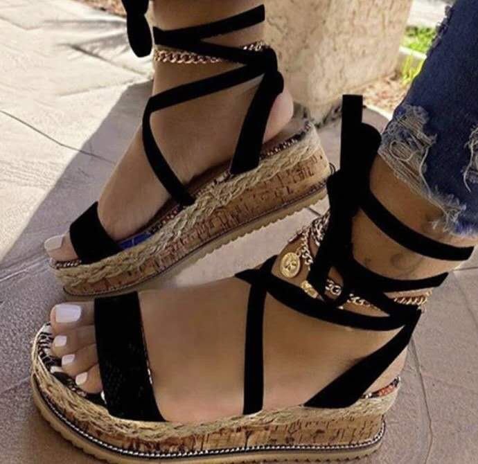 Printed Wrap Roman Sandals in 6 Colors