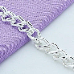 Unisex Silver Plated Copper Bracelet