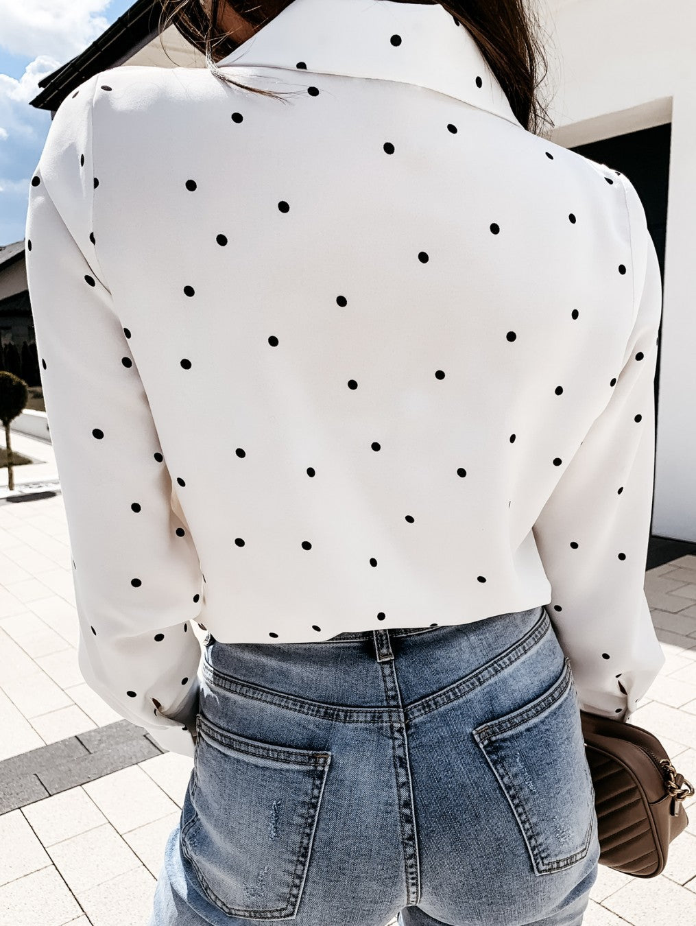 Polka Dot Long Sleeve Pocket Shirt in 2 Colors S-2XL