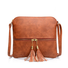 Shoulder Messenger Bag with Tassels in 8 Colors