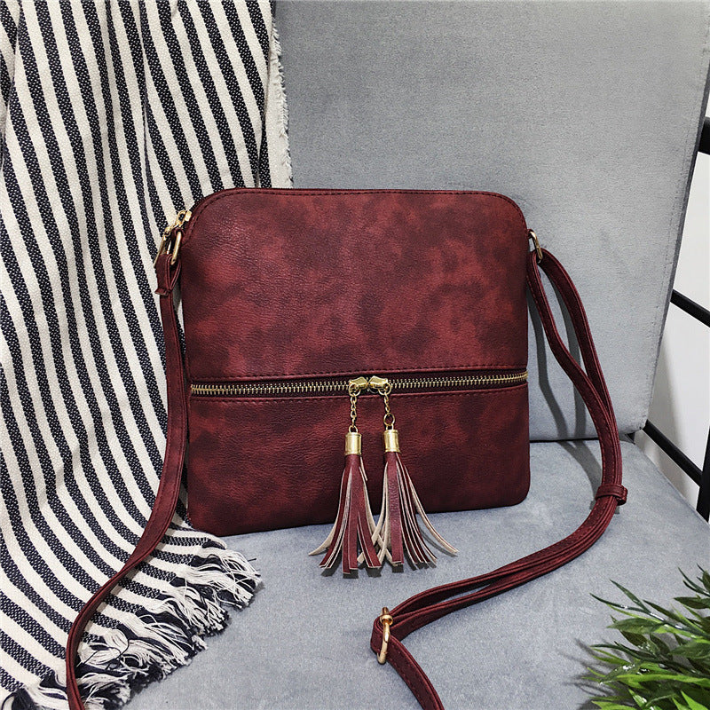 Shoulder Messenger Bag with Tassels in 8 Colors