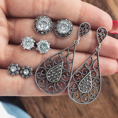 Opal Bohemian Crystal Earrings Four Piece Set