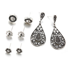 Opal Bohemian Crystal Earrings Four Piece Set