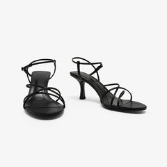 Short Stiletto Heel Strap Sandals in 2 Colors