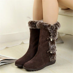 Suede Low Heel Plush Boots in 2 Colors