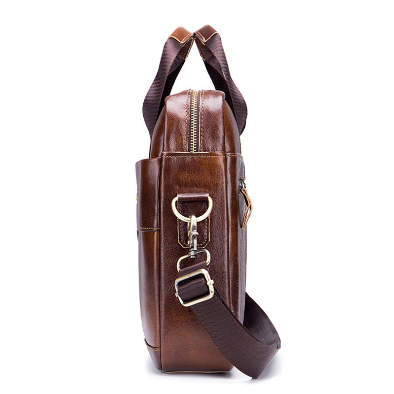 Sac bandoulière en cuir pour ordinateur portable pour homme, 2 couleurs