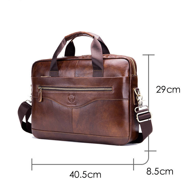 Sac bandoulière en cuir pour ordinateur portable pour homme, 2 couleurs