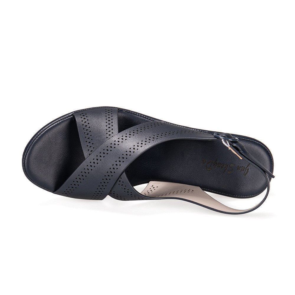 High Heel Sandaletten mit Fesselriemchen und breitem Absatz in 3 Farben