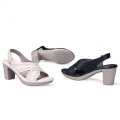 High Heel Sandaletten mit Fesselriemchen und breitem Absatz in 3 Farben