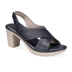 High Heel Sandaletten mit Fesselriemchen und breitem Absatz in 3 Farben