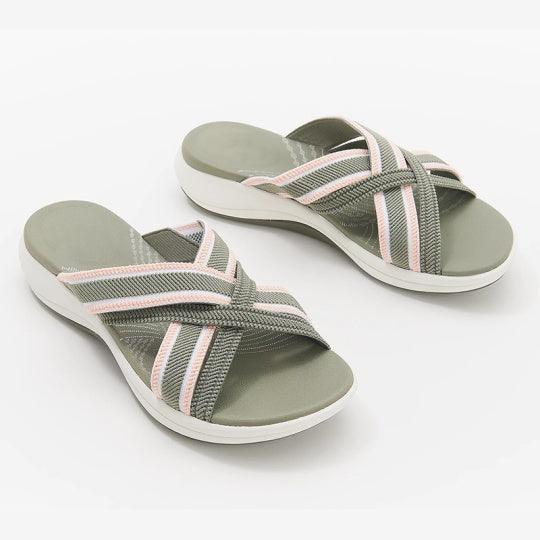 Cross-Strap Slip-On Casual Sandals