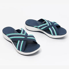 Cross-Strap Slip-On Casual Sandals