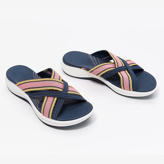Cross-Strap Slip-On Casual Sandals